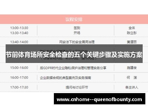 节前体育场所安全检查的五个关键步骤及实施方案